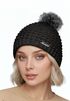Damen Strickmütze Perlstrickmuster Pudelmütze Wintermütze ohne Umschlag mit Fleecefutter und Kunstfellbommel Model 1978 Neverless®preview