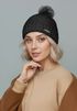 Damen Strickmütze Perlstrickmuster Pudelmütze Wintermütze ohne Umschlag mit Fleecefutter und Kunstfellbommel Model 1978 Neverless®preview