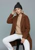 Damen Strickmütze Perlstrickmuster Pudelmütze Wintermütze ohne Umschlag mit Fleecefutter und Kunstfellbommel Model 1978 Neverless®preview
