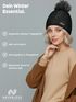 Damen Strickmütze Zopfmuster Fleccefutter Bommelmütze Pudelmütze Wintermütze Accessoires Herbst Winter Model 2213 Neverless®preview