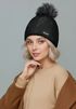 Damen Strickmütze Zopfmuster Fleccefutter Bommelmütze Pudelmütze Wintermütze Accessoires Herbst Winter Model 2213 Neverless®preview