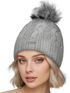 Damen Strickmütze Zopfmuster Fleccefutter Bommelmütze Pudelmütze Wintermütze Accessoires Herbst Winter Model 2213 Neverless®preview