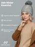 Damen Strickmütze Zopfmuster Fleccefutter Bommelmütze Pudelmütze Wintermütze Accessoires Herbst Winter Model 2213 Neverless®preview