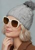 Damen Strickmütze Zopfmuster Fleccefutter Bommelmütze Pudelmütze Wintermütze Accessoires Herbst Winter Model 2213 Neverless®preview