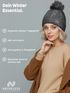 Damen Strickmütze Zopfmuster Fleccefutter Bommelmütze Pudelmütze Wintermütze Accessoires Herbst Winter Model 2213 Neverless®preview