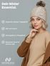 Damen Strickmütze Zopfmuster Fleccefutter Bommelmütze Pudelmütze Wintermütze Accessoires Herbst Winter Model 2213 Neverless®preview