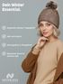 Damen Strickmütze Zopfmuster Fleccefutter Bommelmütze Pudelmütze Wintermütze Accessoires Herbst Winter Model 2213 Neverless®preview