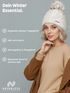 Damen Strickmütze Zopfmuster Fleccefutter Bommelmütze Pudelmütze Wintermütze Accessoires Herbst Winter Model 2213 Neverless®preview