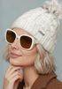 Damen Strickmütze Zopfmuster Fleccefutter Bommelmütze Pudelmütze Wintermütze Accessoires Herbst Winter Model 2213 Neverless®preview