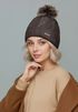 Damen Strickmütze Zopfmuster Fleccefutter Bommelmütze Pudelmütze Wintermütze Accessoires Herbst Winter Model 2213 Neverless®preview