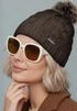 Damen Strickmütze Zopfmuster Fleccefutter Bommelmütze Pudelmütze Wintermütze Accessoires Herbst Winter Model 2213 Neverless®preview
