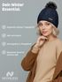 Damen Strickmütze Zopfmuster Fleccefutter Bommelmütze Pudelmütze Wintermütze Accessoires Herbst Winter Model 2213 Neverless®preview