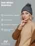 Damen Strickmütze Zopfmuster Fleccefutter Bommelmütze Pudelmütze Wintermütze Accessoires Herbst Winter Model 2213 Neverless®preview