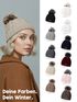 Damen Strickmütze Zopfmuster Fleccefutter Bommelmütze Pudelmütze Wintermütze Accessoires Herbst Winter Model 2213 Neverless®preview