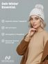 Damen Strickmütze Zopfmuster Fleccefutter Bommelmütze Pudelmütze Wintermütze Accessoires Herbst Winter Model 2213 Neverless®preview