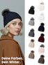 Damen Strickmütze Zopfmuster Fleccefutter Bommelmütze Pudelmütze Wintermütze Accessoires Herbst Winter Model 2213 Neverless®preview