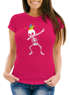 Damen T-Fasching Karneval Dabbing Skelett Kostüm Verkleidung Faschingskostüme Frauen Funshirt Slim Fit Moonworks®preview