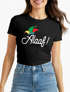 Damen T-Shirt Alaaf Helau Ahoi Karneval Fasching Fasnacht Narrenruf Jeck Narr Last Minute Kostüm Frau Slim Fit Moonworks®preview