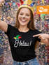 Damen T-Shirt Alaaf Helau Ahoi Karneval Fasching Fasnacht Narrenruf Jeck Narr Last Minute Kostüm Frau Slim Fit Moonworks®preview