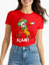 Damen T-Shirt Alaaf Helau Fasching Karneval Dabbing Clown Kostüm-Ersatz Last Minute Faschingskostüme Frauen Funshirt Slim Fit Moonworks®preview