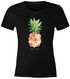 Damen T-Shirt Ananas Blumen Pineapple Flowers Tropical Summer Paradise Slim Fit tailliert Baumwolle Neverless®preview