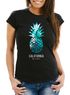 Damen T-Shirt Ananas Galaxy Galaxie Wasser Ozean Slim Fit Neverless®preview