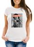 Damen T-Shirt Aperölchen Fotoprint Schwarzweiss Retro Design Fun-Shirt Spruch lustig Moonworks®preview