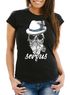 Damen T-Shirt Aufdruck Totenkopf Filzhut Bayern Skull Blume Servus Schriftzug Fun-Shirt Frauen Moonworks®preview