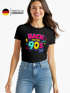 Damen T-Shirt - Back to 90s Party - Fasching Karneval Kostüm-Ersatz Verkleidung Last Minute Kostüm Funshirt Slim Fit Moonworks®preview