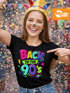 Damen T-Shirt - Back to 90s Party - Fasching Karneval Kostüm-Ersatz Verkleidung Last Minute Kostüm Funshirt Slim Fit Moonworks®preview