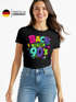 Damen T-Shirt - Back to 90s Party - Fasching Karneval Kostüm-Ersatz Verkleidung Last Minute Kostüm Funshirt Slim Fit Moonworks®preview