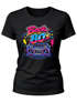 Damen T-Shirt - Back tu the 80s - Retro Design Fasching Karneval Kostüm-Ersatz Verkleidung Last Minute Kostüm Funshirt Slim Fit Moonworks®preview