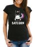 Damen T-Shirt Batcorn Einhorn Unicorn Slim Fit Moonworks®preview
