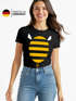 Damen T-Shirt - Biene Hummel - Fasching Karneval Ersatz Verkleidung Last Minute Kostüm Funshirt Slim Fit Moonworks®preview