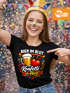 Damen T-Shirt - Bier im Blut Konfetti im Herz - Fasching Karneval Ersatz Verkleidung Last Minute Kostüm Funshirt Slim Fit Moonworks®preview