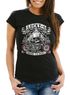 Damen T-Shirt - Biker T-Shirt Lucky 6 Totenkopf Pik Mottorrad Shopper USA Live to Ride - Comfort Fit MoonWorks®preview