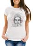 Damen T-Shirt Buddha Buddha-Kopf Mandala Slim Fit Neverless®preview