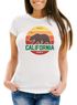 Damen T-Shirt California Retro Kalifornien Bär Summer Slim Fit tailliert Baumwolle Neverless®preview