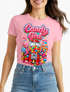 Damen T-Shirt - Candygirl Kaugummi Retro Design - Fasching Karneval Verkleidung Last Minute Funshirt Slim Fit Moonworks®preview