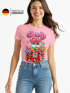 Damen T-Shirt - Candygirl Kaugummi Retro Design - Fasching Karneval Verkleidung Last Minute Funshirt Slim Fit Moonworks®preview