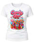 Damen T-Shirt - Candygirl Kaugummi Retro Design - Fasching Karneval Verkleidung Last Minute Funshirt Slim Fit Moonworks®preview