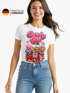 Damen T-Shirt - Candygirl Kaugummi Retro Design - Fasching Karneval Verkleidung Last Minute Funshirt Slim Fit Moonworks®preview