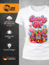 Damen T-Shirt - Candygirl Kaugummi Retro Design - Fasching Karneval Verkleidung Last Minute Funshirt Slim Fit Moonworks®preview