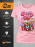Damen T-Shirt - Candygirl Kaugummi Retro Design - Fasching Karneval Verkleidung Last Minute Funshirt Slim Fit Moonworks®preview