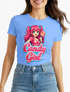 Damen T-Shirt - Candygirl Manga Cartoon - Fasching Karneval Ersatz Verkleidung Last Minute Kostüm Funshirt Slim Fit Moonworks®preview