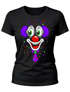 Damen T-Shirt - Clownsgesicht- Fasching Karneval Ersatz Verkleidung Last Minute Kostüm Clown Funshirt Slim Fit Moonworks®preview