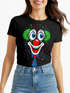 Damen T-Shirt - Clownsgesicht- Fasching Karneval Ersatz Verkleidung Last Minute Kostüm Clown Funshirt Slim Fit Moonworks®preview