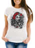 Damen T-Shirt Day of Dead Rockabilly Skull Rock n Roll Slim Fit Neverless®preview