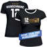 Damen T-Shirt Deutschland Trikot Name Trikotnummer personalisierbar Fußball Weltmeisterschaft 2026 Fanshirt Moonworkspreview