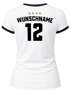 Damen T-Shirt Deutschland Trikot Name Trikotnummer personalisierbar Fußball Weltmeisterschaft 2026 Fanshirt Moonworkspreview
